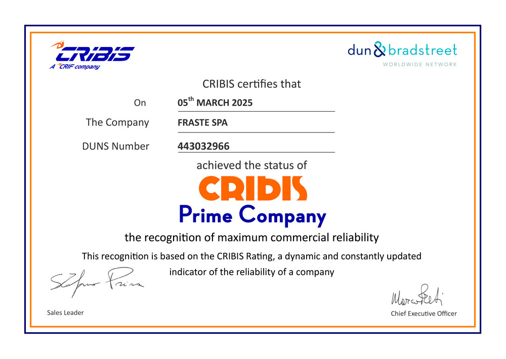 CRIBIS 2025 CERTIFICATE ENG FRASTE SPA