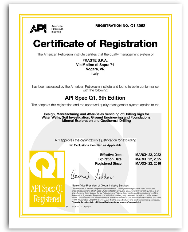 Certificazione API Specification Q1